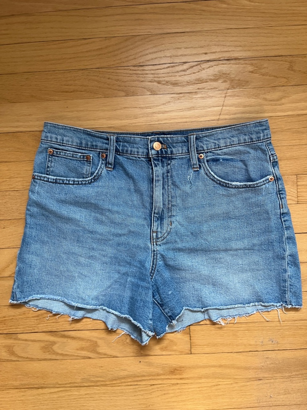 J. Crew Lightly Distressed High-Rise Denim Shorts